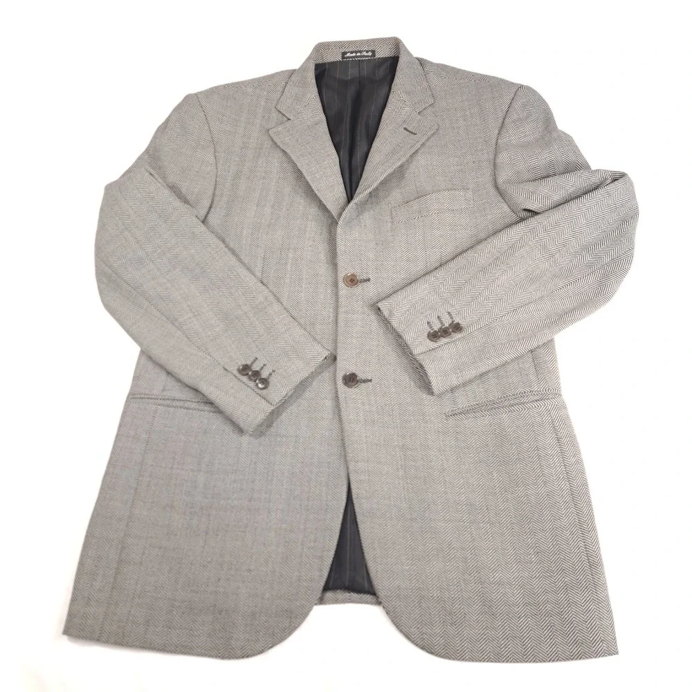 Light by MARCO AZZALI Vintage Men Blazer‎ Sport Coat Wool Gray 38R Made In Italy